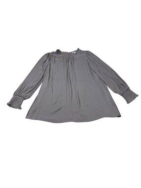 Maison D’Amélie Paris Womens Blouse US XL Gray Long Sleeve Ruffle Cuff (NN623)